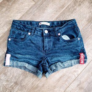 Levi's Shorty Short Pink Button Jean Shorts 14 Reg